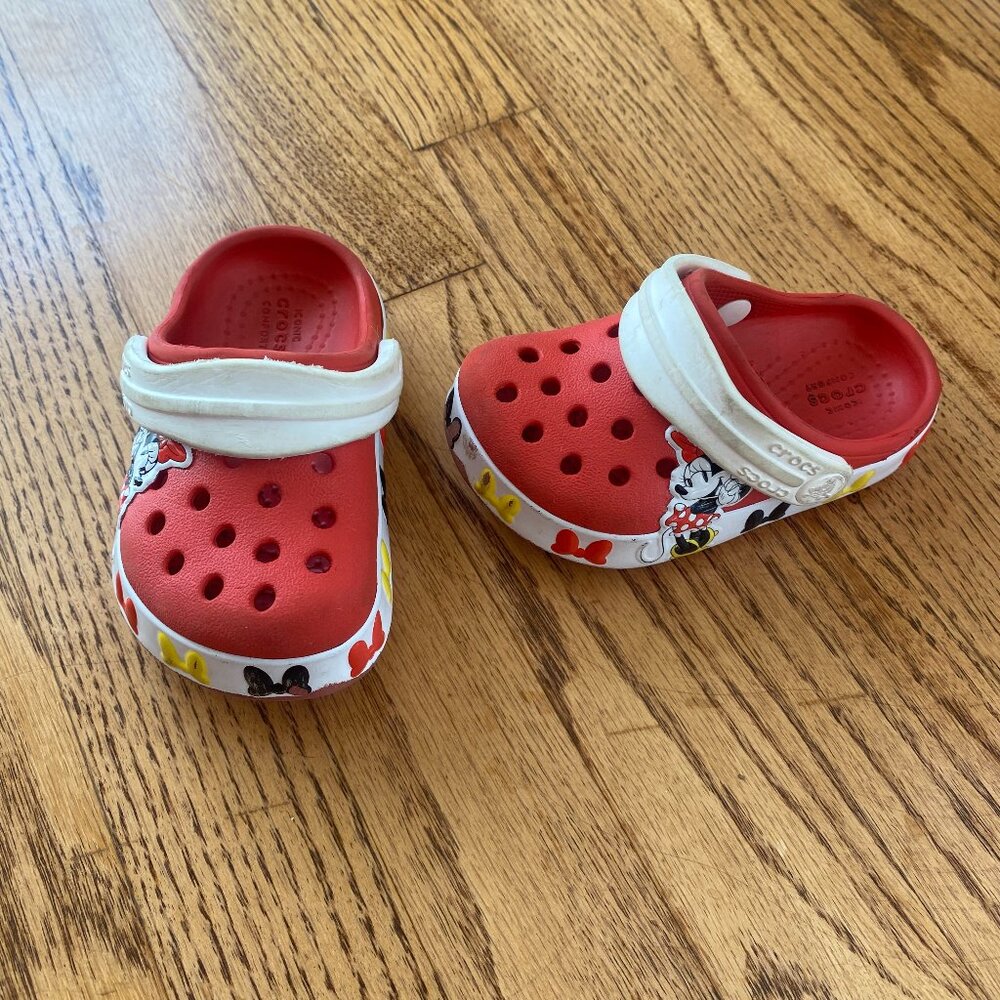 Red Minnie Mouse Toddler Crocs